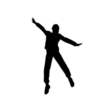 Zenci çocuklar, atlayan sporcu çocuk çiziminin siluetini temsil ediyor.
