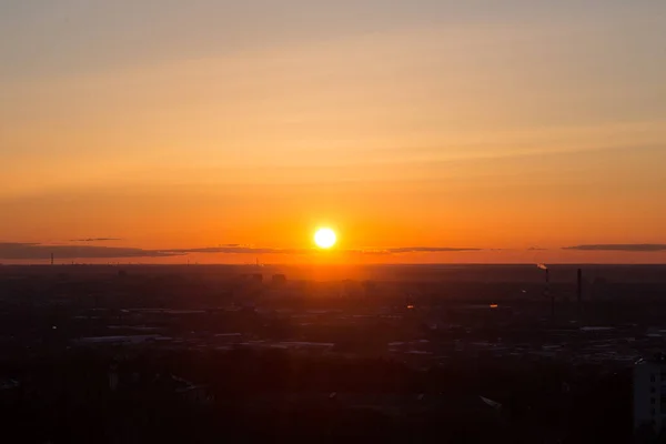 Захід Сонця Над Міським Пейзажем — стокове фото