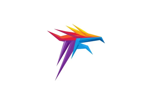 Üç boyutlu renkli ejderha logosu