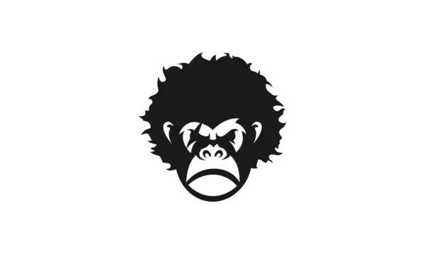 Disegno Testa Gorilla Con Look Nero — Vettoriale Stock