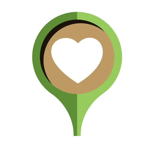 Heart icon pin — Stock Vector