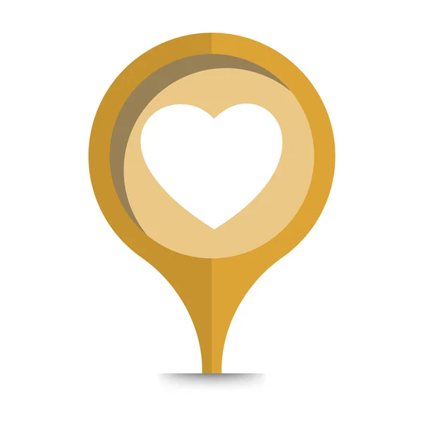 Corazón icono pin — Vector de stock