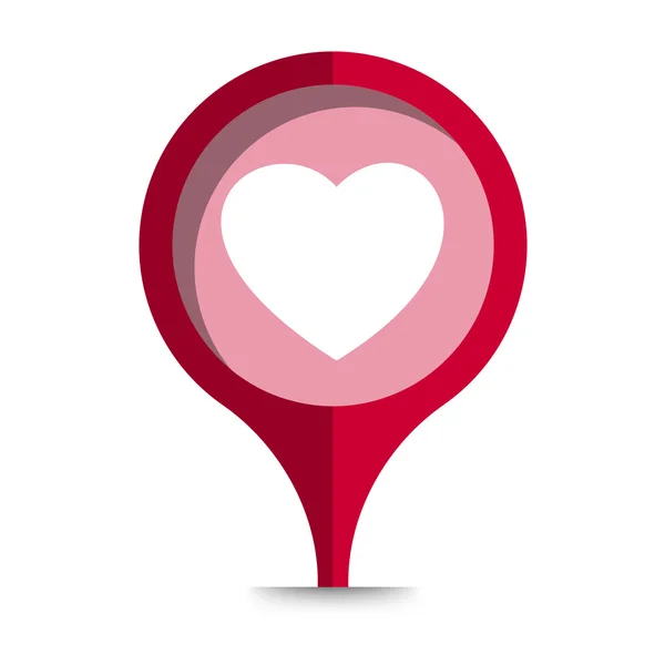 Corazón icono pin — Archivo Imágenes Vectoriales