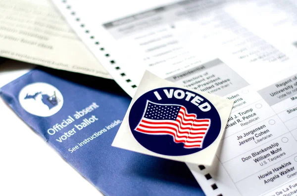 Formularze Wyborcze Naklejka Dla Osób Które Chcą Głosować Wcześniej Lub — Zdjęcie stockowe