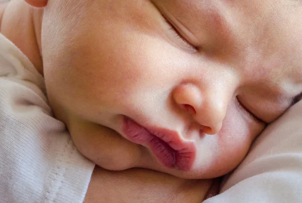 Closeup of new infant sleeping — Stock Photo, Image