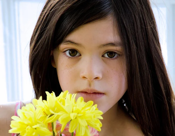 Closeup portrait of beautiful little girl — Stock Photo, Image