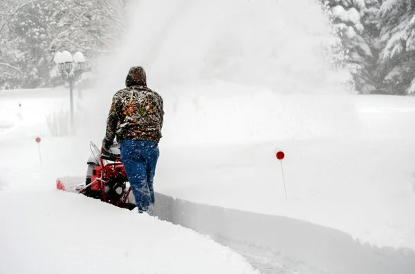 Snow blowing deep snow — Stock Photo, Image