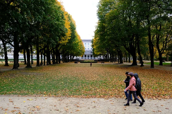 Foto Mostra Cenário Outono Parque Cinquantenaire Bruxelas Bélgica Outubro 2020 — Fotografia de Stock