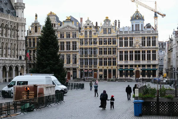 Christmas Tree Grand Place Square Brussels Historic City Center Brussels — Stock Photo, Image