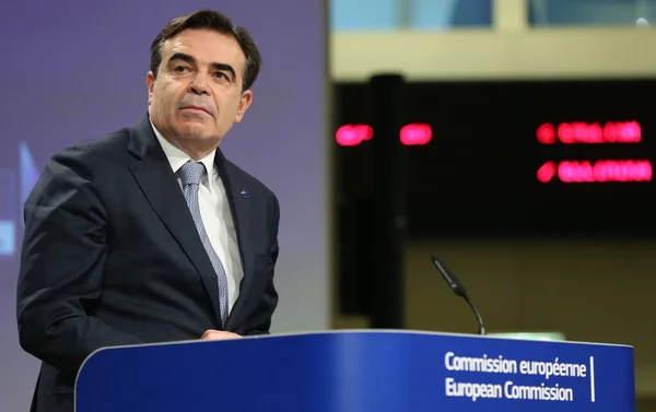 Vicepresidenta Comisión Europea Margaritis Schinas Habla Durante Una Conferencia Prensa — Foto de Stock