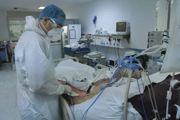 Внутренний Вид Отделения Интенсивной Терапии Пациентов Коронавирусной Болезнью Covid Больнице — стоковое фото