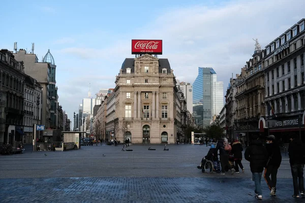 Signboard Coca Cola Брюсселі Бельгія Грудня 2020 — стокове фото