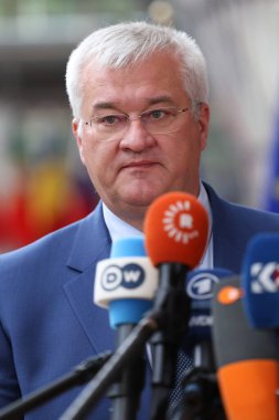 Dışişleri Bakanı Andrii Sybiha 23 Haziran 2025 'te Brüksel, Belçika' daki AB bakanlar kuruluna katılmak üzere geldi