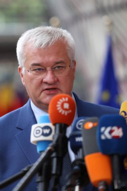 Dışişleri Bakanı Andrii Sybiha 23 Haziran 2025 'te Brüksel, Belçika' daki AB bakanlar kuruluna katılmak üzere geldi