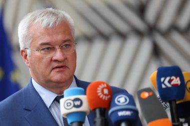 Dışişleri Bakanı Andrii Sybiha 23 Haziran 2025 'te Brüksel, Belçika' daki AB bakanlar kuruluna katılmak üzere geldi