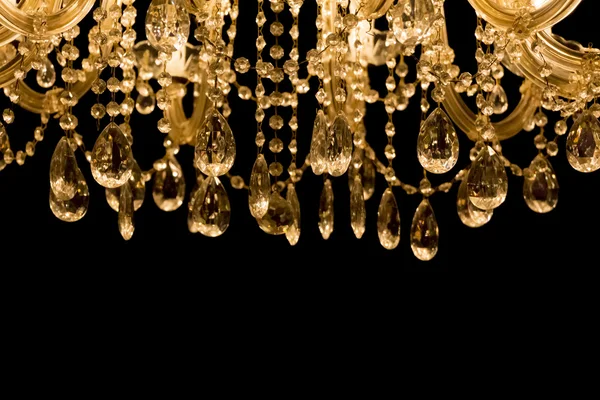 Gallant chandelier with black background and bottom copyspace — Stock Photo, Image