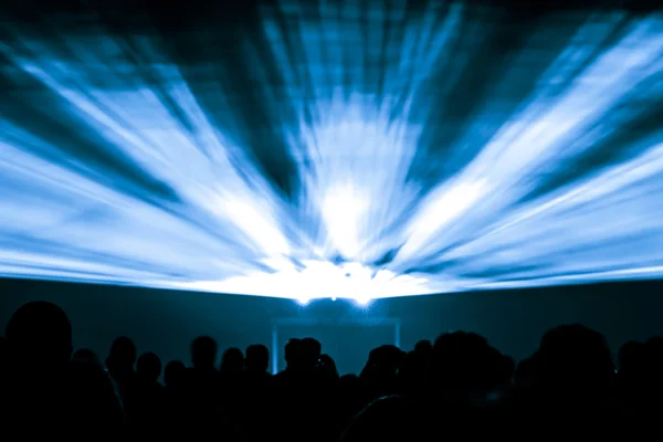 Laser show rays in blue colors — Stock Photo, Image