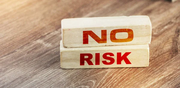 Keine Worte Des Risikos Auf Holzklötzen Auf Holztischen Risikomanagement Konzept — Stockfoto