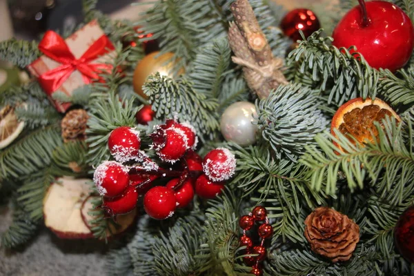Décorations Noël Sur Les Branches Sapin — Photo