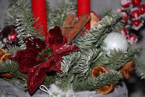 Decoraciones Navidad Las Ramas Del Abeto Árbol Navidad — Foto de Stock