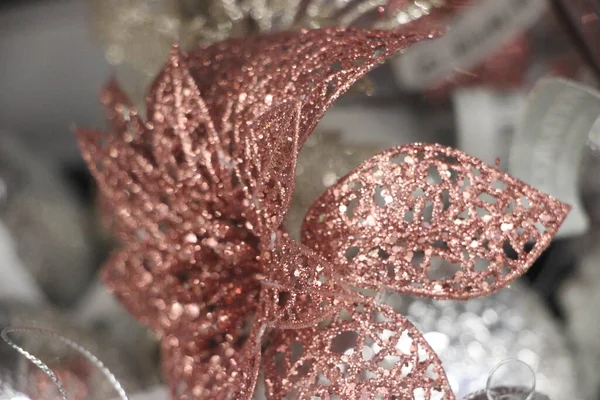 Albero Natale Decorato Stile Rustico Shabby Chic Scena Capodanno Primo — Foto Stock
