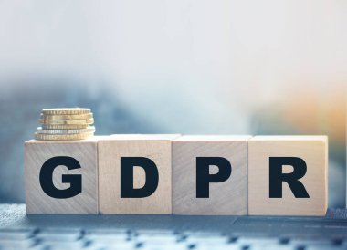 GDPR Kelimesi Tahta Küpler ile Yazıldı. Genel Veri Koruma Konsepti.