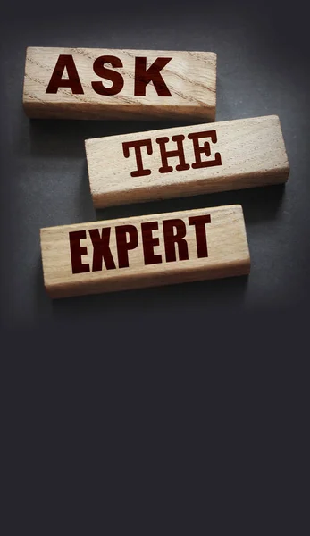 Ask Expert Words Wooden Blocks Consulting Professional Master Consultant Solution — Stock Photo, Image