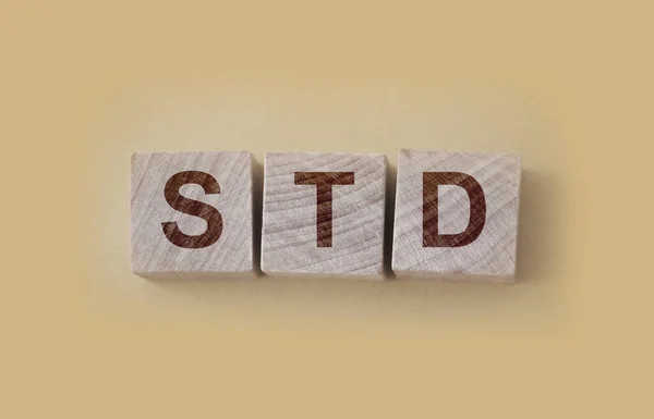 Std Infezioni Sessualmente Trasmesse Testo Cubi Legno Concetto Medico Sanitario — Foto Stock