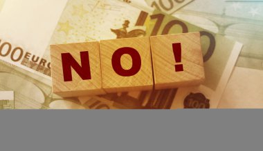 Tahta Bloklar Harfleri 'ne hayır: rüşvet konseptini geri çevirmek. Para aklamayla mücadele kavramı.