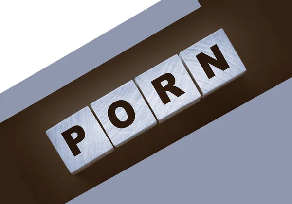 Palabra Porno Bloques Madera Juguete — Foto de Stock