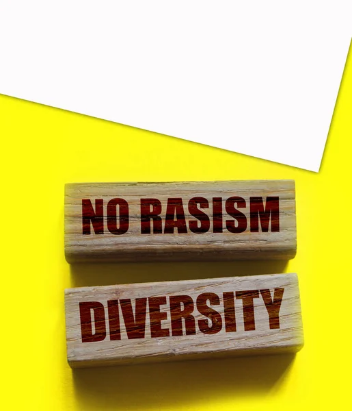 Rasism Diversity Wooden Blocks Business Social Equal Opportunities Concept — Stock Photo, Image