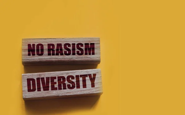 Sem Diversidade Rasismo Blocos Madeira Conceito Igualdade Oportunidades Entre Empresas — Fotografia de Stock