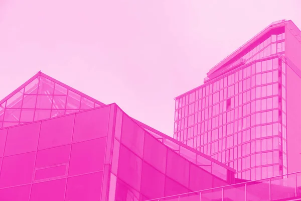 Вид Сверху Небоскребы Розовым Цветом Концепция Бизнеса Недвижимости — стоковое фото