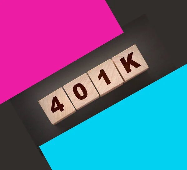 Wooden Blocks Text 401K Retirement Saving Social Business Concept — Stock Photo, Image