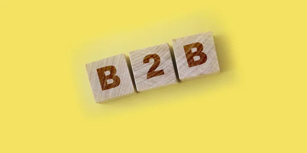 Acrónimo B2B Business Business Cubos Pequenos Madeira Com Letras Isoladas — Fotografia de Stock