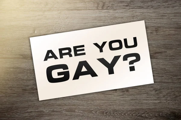 Eres Gay Tarjeta Mesa Madera Estilo Vida Lgbt Citas Concepto — Foto de Stock