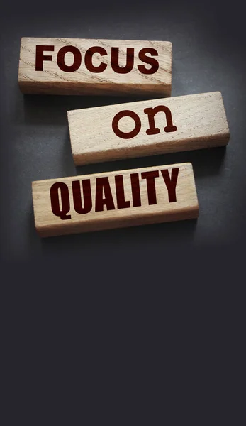 Concentre Palavras Qualidade Blocos Madeira Honestidade Conceito Negócio — Fotografia de Stock