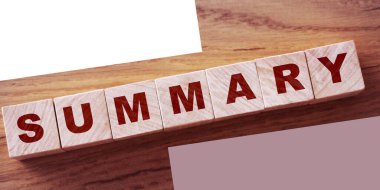 Tahta bloklar hakkında bir özet. Sonuç ya da iş kavramında nihai sonuç.