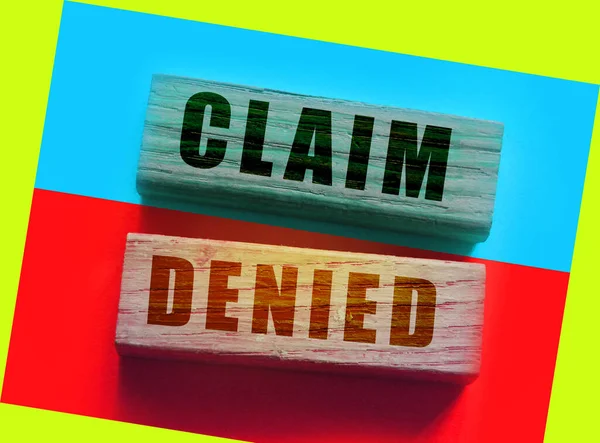 Klaim Ditolak Pada Wooden Blocks Konsep Pembiayaan Bisnis Permintaan Sponsor — Stok Foto