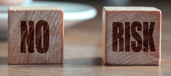 Risk Words Wooden Blocks Cacao Cup Risk Management Concept — Stock Photo, Image