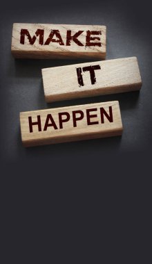 Tahta bloklara yazılmasını sağla. Motivasyon koçluğu kariyeri ve iş konsepti.