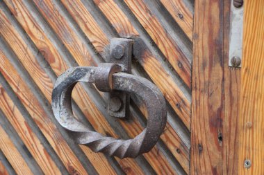 Eski ahşap kapı yakın çekim görüntüsü