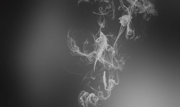 Cigarette smoke over blacl wall. Healthcare nonsmoking addictions concept. Abstract background for posters and flyers.