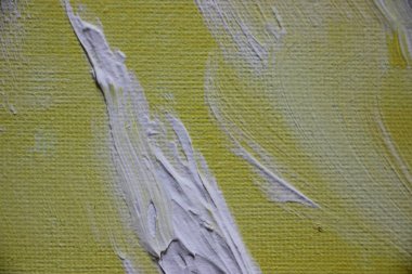 Üzerine boya sıçramış tuval. Yakından bak. 