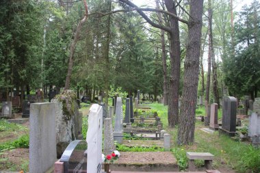 Eski mezarlık manzarası, yaşam ve ölüm kavramı 