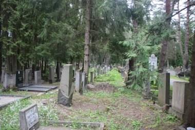 Eski mezarlık manzarası, yaşam ve ölüm kavramı 