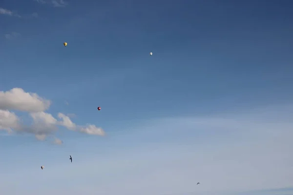 Varm Luft Ballonger Himlen — Stockfoto