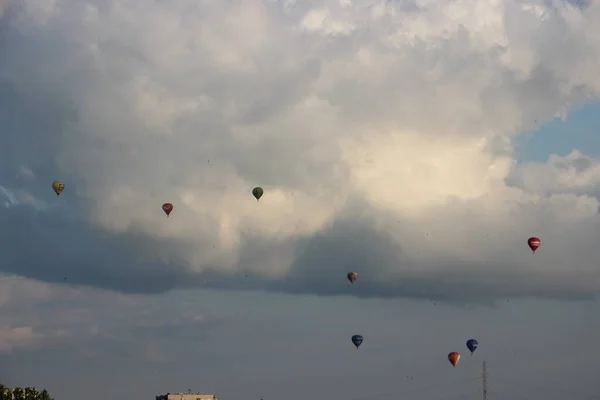 Globos Aire Caliente Vista Cielo —  Fotos de Stock