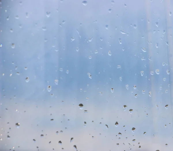 Chuva Cai Janela Perto — Fotografia de Stock