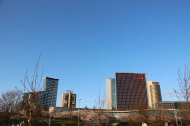 şehir konsepti, şehir manzarası arkaplan görüntüsü  